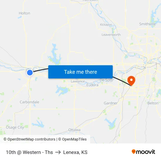 10th @ Western - Ths to Lenexa, KS map