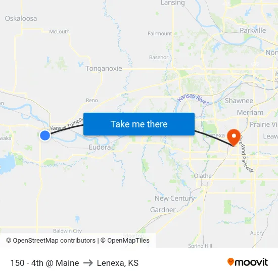 150 - 4th @ Maine to Lenexa, KS map