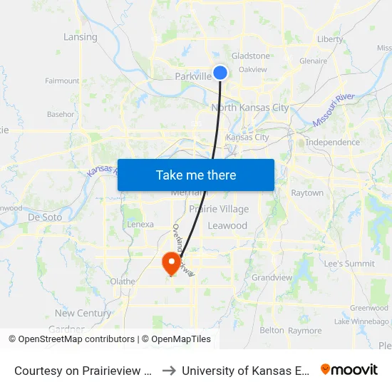 Courtesy on Prairieview at Northwood Nb to University of Kansas Edwards Campus map