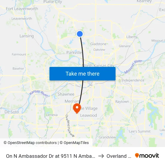 On N Ambassador Dr at 9511 N Ambassador Nb to Overland Park map
