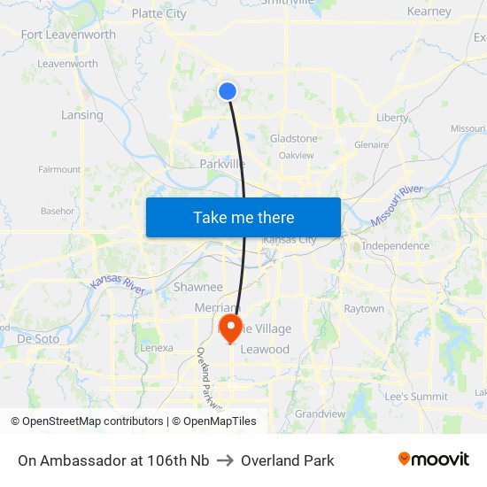 On Ambassador at 106th Nb to Overland Park map