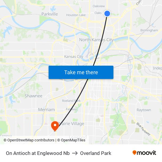 On Antioch at Englewood Nb to Overland Park map