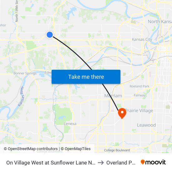 On Village West at Sunflower Lane Nwb to Overland Park map