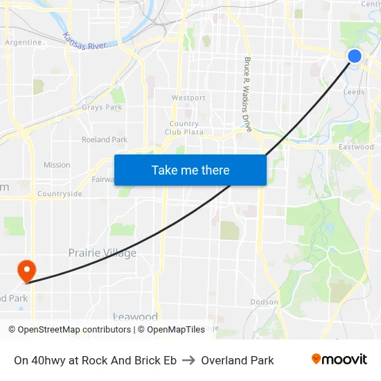 On 40hwy at Rock And Brick Eb to Overland Park map