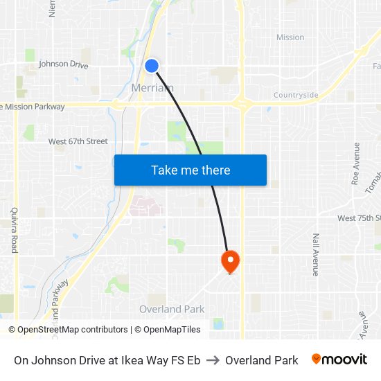 On Johnson Drive at Ikea Way FS Eb to Overland Park map