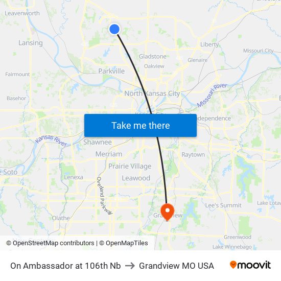 On Ambassador at 106th Nb to Grandview MO USA map