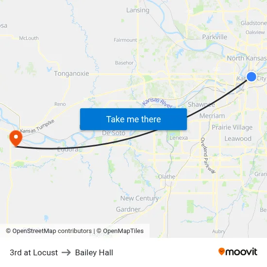 3rd at Locust to Bailey Hall map