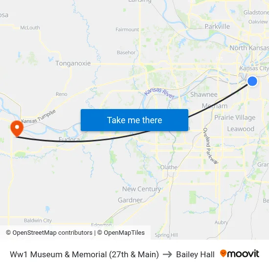 Ww1 Museum & Memorial (27th & Main) to Bailey Hall map