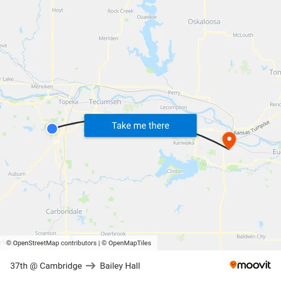 37th @ Cambridge to Bailey Hall map