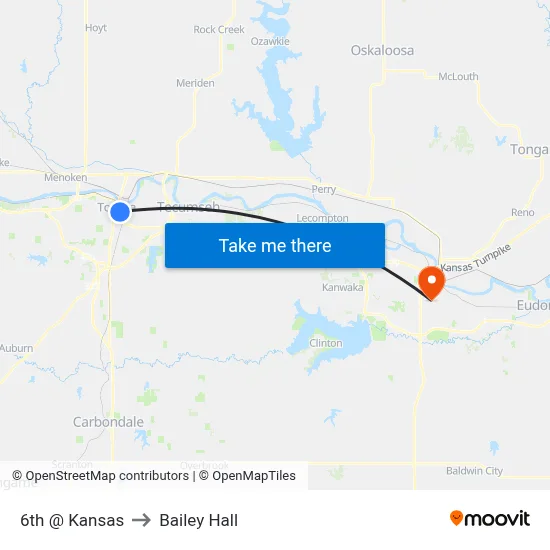 6th @ Kansas to Bailey Hall map