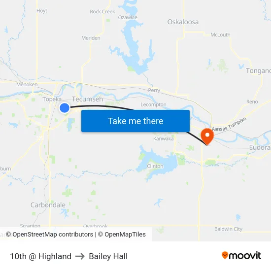 10th @ Highland to Bailey Hall map