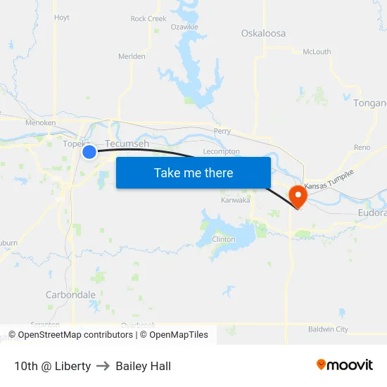 10th @ Liberty to Bailey Hall map
