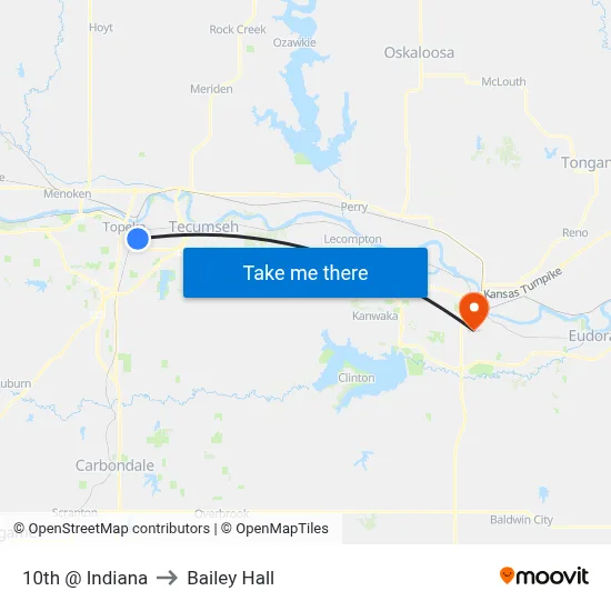 10th @ Indiana to Bailey Hall map