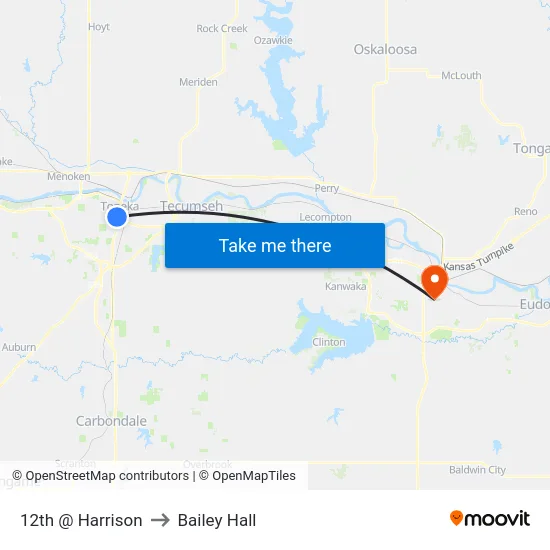 12th @ Harrison to Bailey Hall map