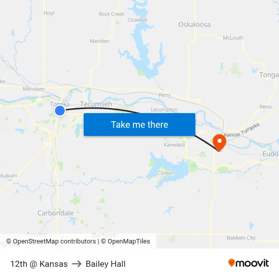 12th @ Kansas to Bailey Hall map