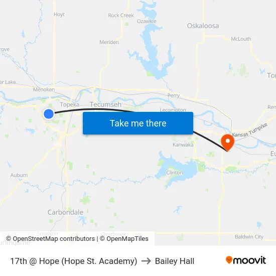 17th @ Hope  (Hope St. Academy) to Bailey Hall map