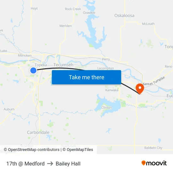 17th @ Medford to Bailey Hall map