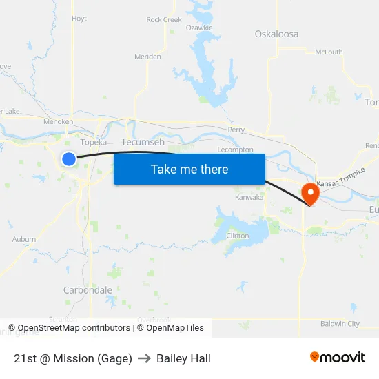 21st @ Mission  (Gage) to Bailey Hall map