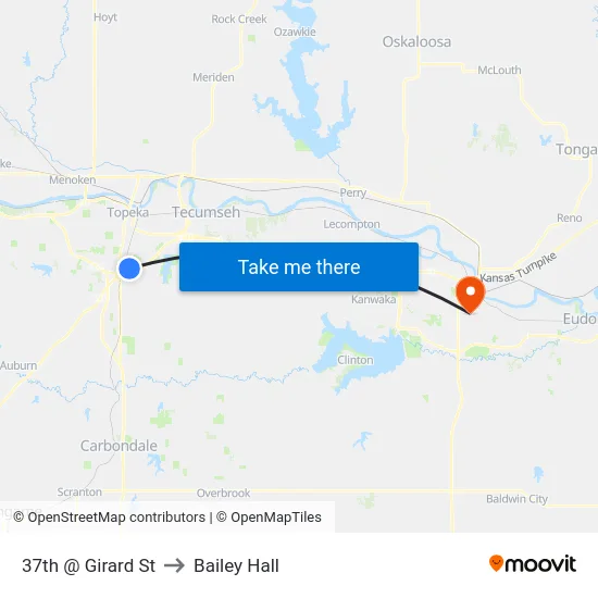 37th @ Girard St to Bailey Hall map
