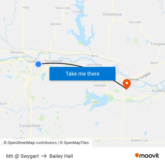 6th @ Swygart to Bailey Hall map