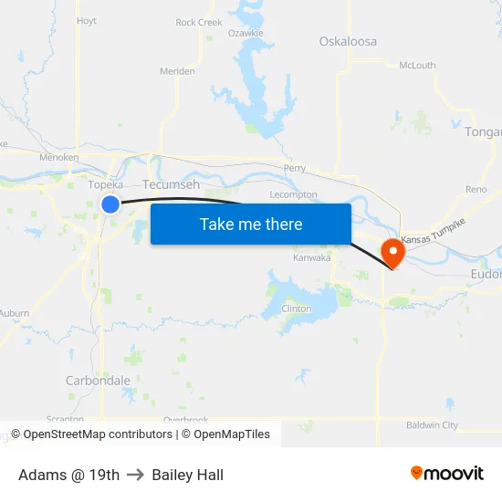 Adams @ 19th to Bailey Hall map