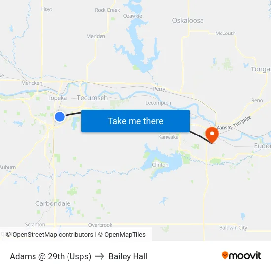 Adams @ 29th (Usps) to Bailey Hall map