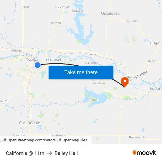 California @ 11th to Bailey Hall map