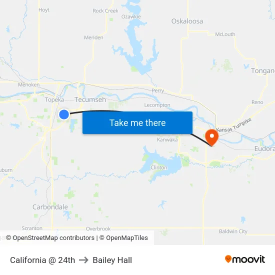 California @ 24th to Bailey Hall map