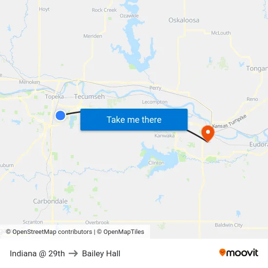 Indiana @ 29th to Bailey Hall map