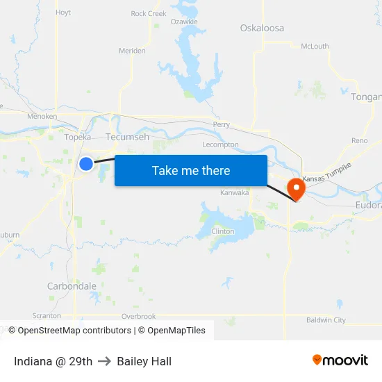 Indiana @ 29th to Bailey Hall map