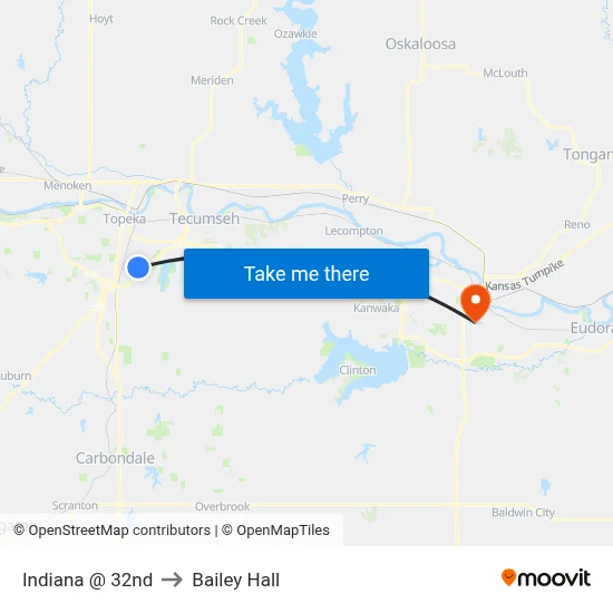 Indiana @ 32nd to Bailey Hall map