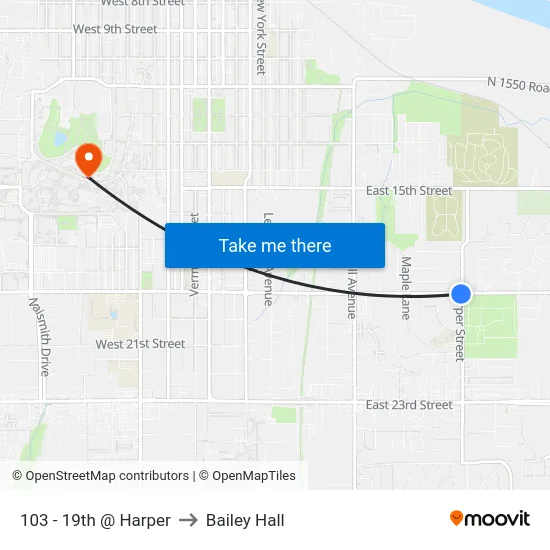 103 - 19th @ Harper to Bailey Hall map