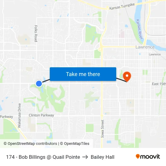 174 - Bob Billings @ Quail Pointe to Bailey Hall map