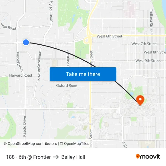 188 - 6th @ Frontier to Bailey Hall map