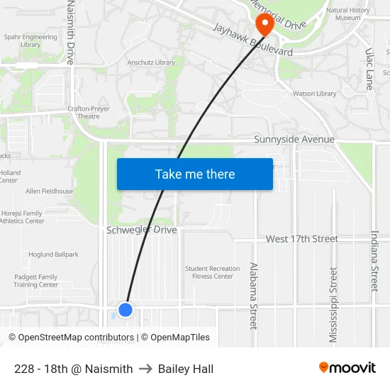 228 - 18th @ Naismith to Bailey Hall map