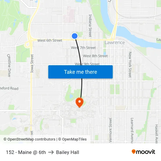 152 - Maine @ 6th to Bailey Hall map
