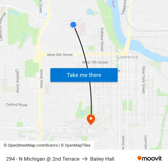 294 - N Michigan @ 2nd Terrace to Bailey Hall map
