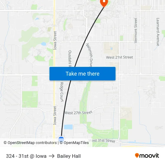 324 - 31st @ Iowa to Bailey Hall map