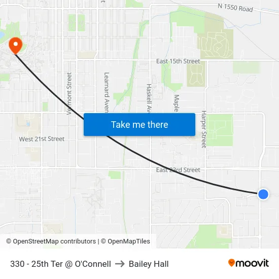 330 - 25th Ter @ O'Connell to Bailey Hall map