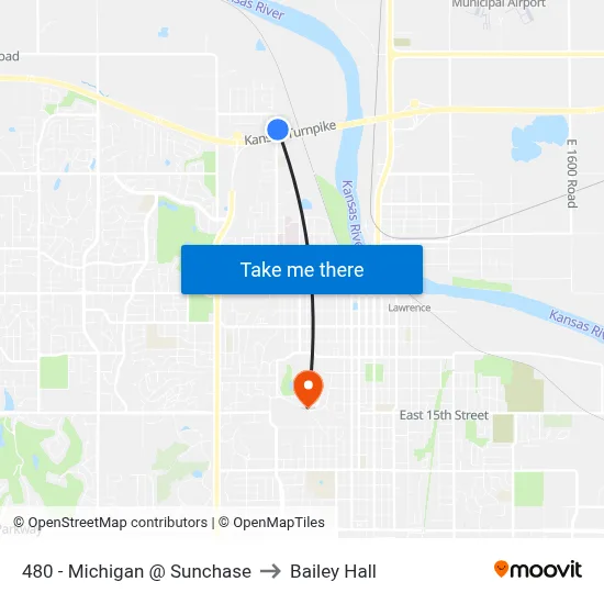 480 - Michigan @ Sunchase to Bailey Hall map
