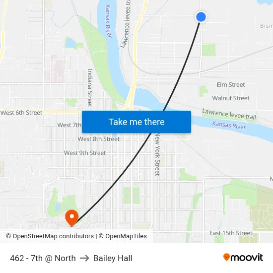 462 - 7th @ North to Bailey Hall map