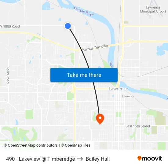 490 - Lakeview @ Timberedge to Bailey Hall map