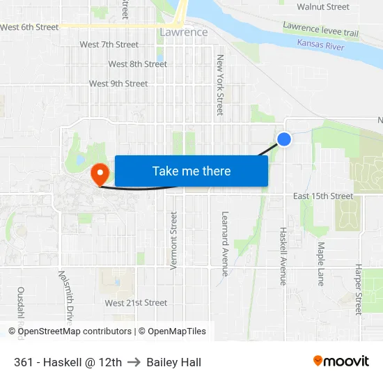 361 - Haskell @ 12th to Bailey Hall map