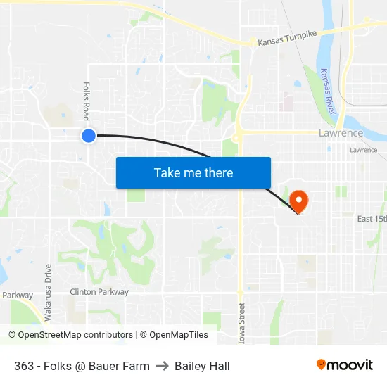 363 - Folks @ Bauer Farm to Bailey Hall map