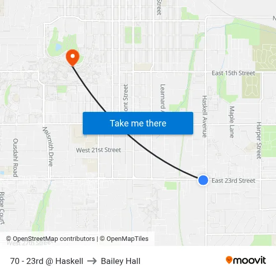 70 - 23rd @ Haskell to Bailey Hall map