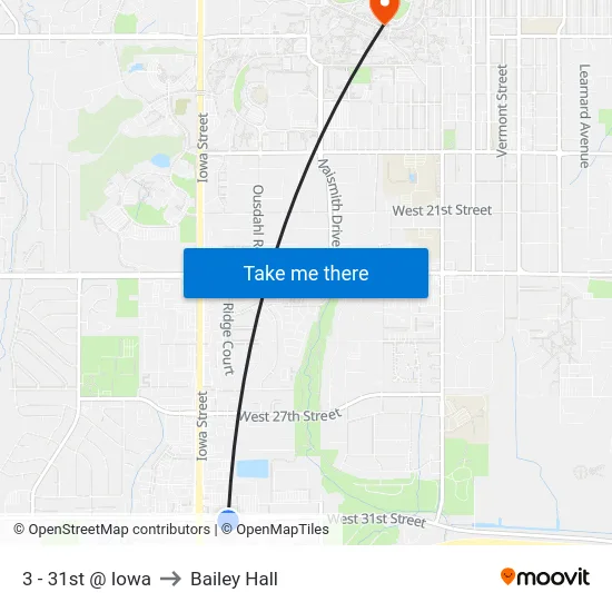 3 - 31st @ Iowa to Bailey Hall map