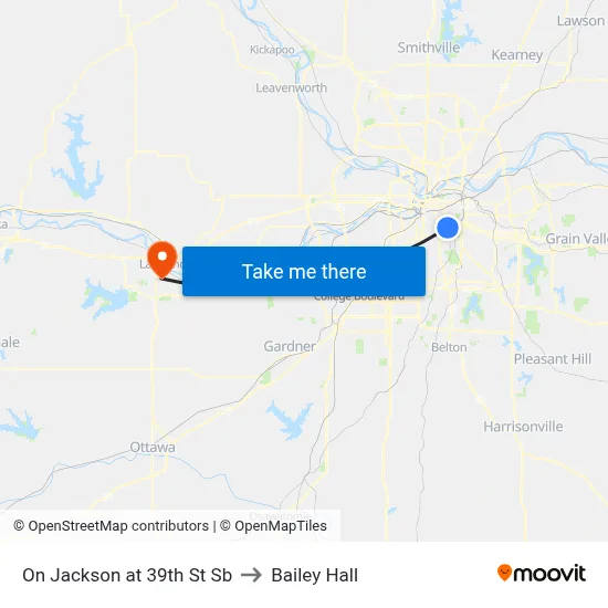 On Jackson at 39th St Sb to Bailey Hall map