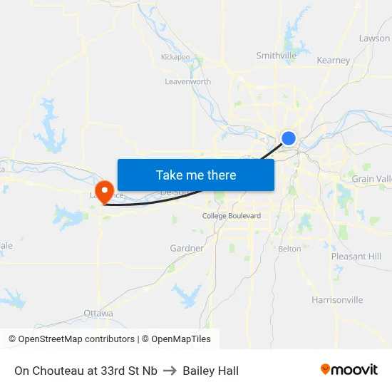 On Chouteau at 33rd St Nb to Bailey Hall map