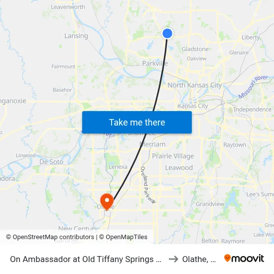 On Ambassador at Old Tiffany Springs Nb to Olathe, KS map