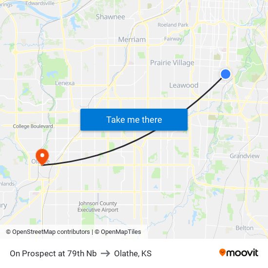 On Prospect at 79th Nb to Olathe, KS map